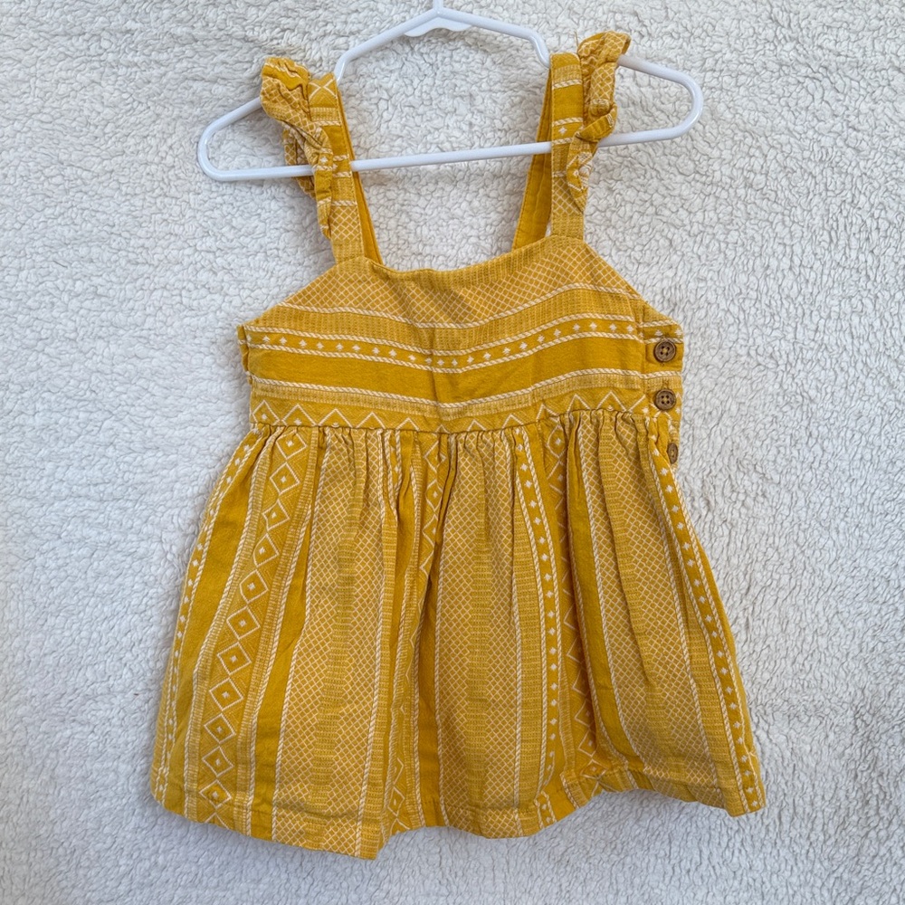 Yellow Patterned Sleeveless Blouse
